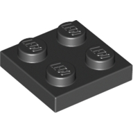 Lego destička 2x2, černá (302226)